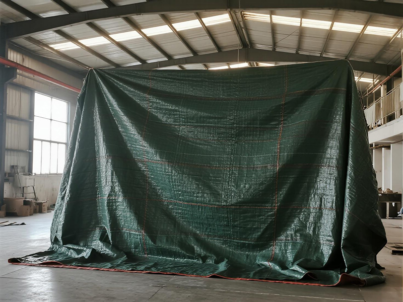 Emergency tarp protecting palletized goods from water leak