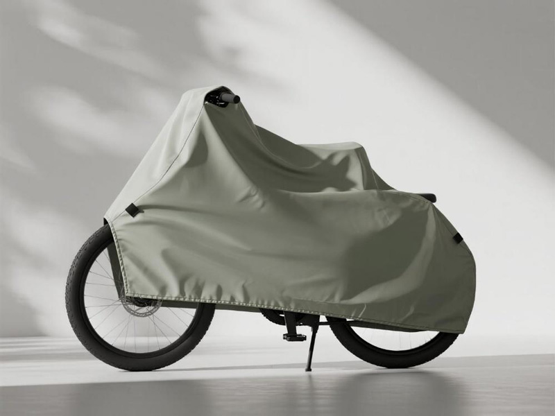Bicycle cover showing secure fit and design features
