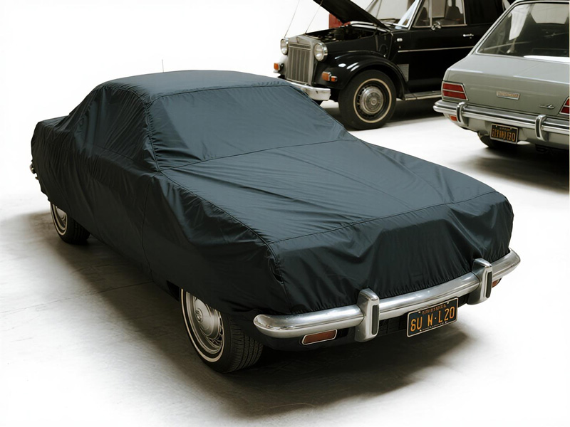 Car cover in rainy conditions showing waterproof properties