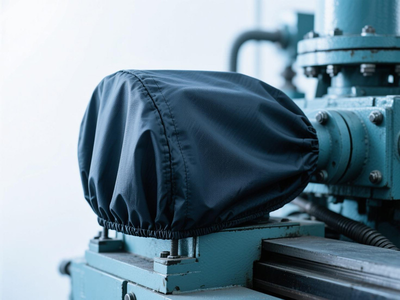 Industrial machine cover showing custom fit and secure fastening