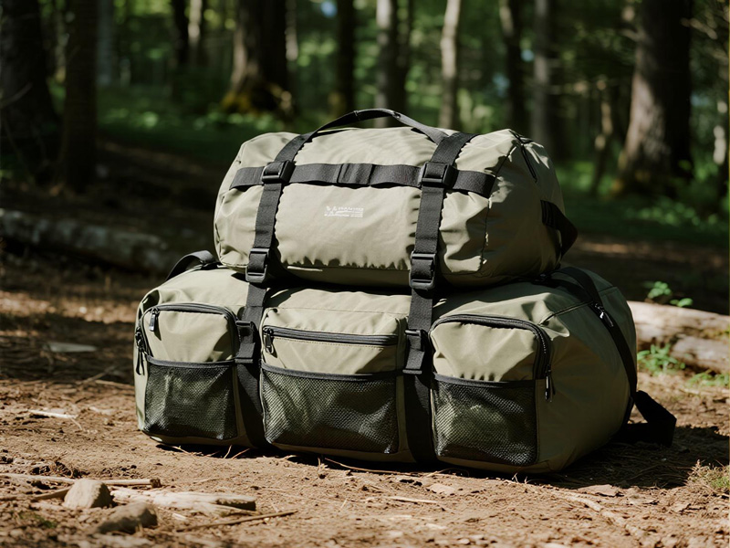 Camping storage cover showing features and organization