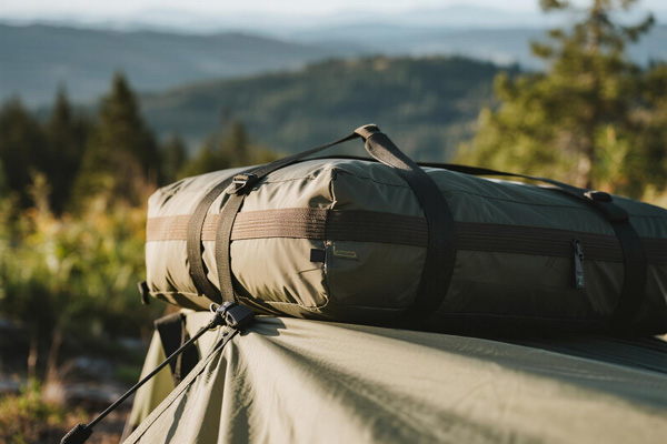 Tent stored in Oxford fabric storage cover