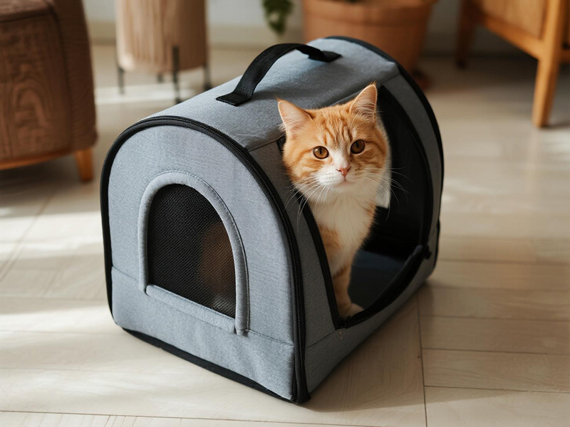 Pet bed cover used during camping trip