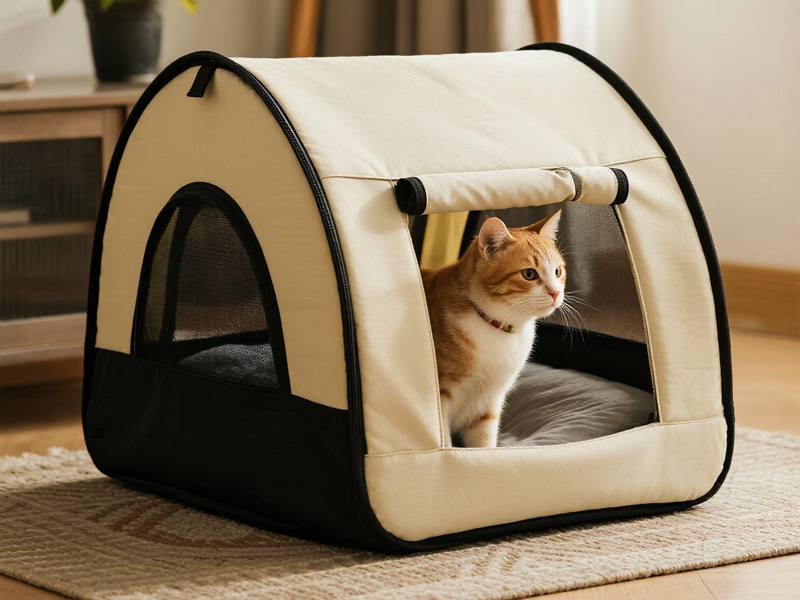Pet bed cover showing design features and pet comfort
