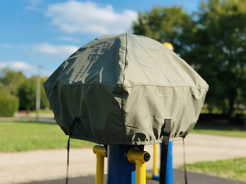 Close-up of Oxford fabric showing waterproof features