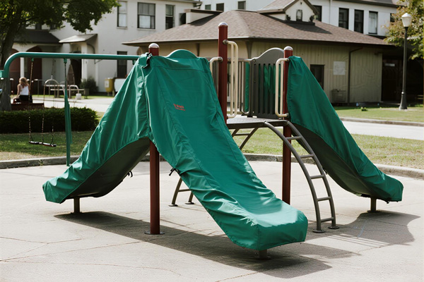 Outdoor fitness station with protective cover