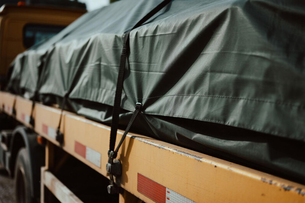 Trailer with covered cargo