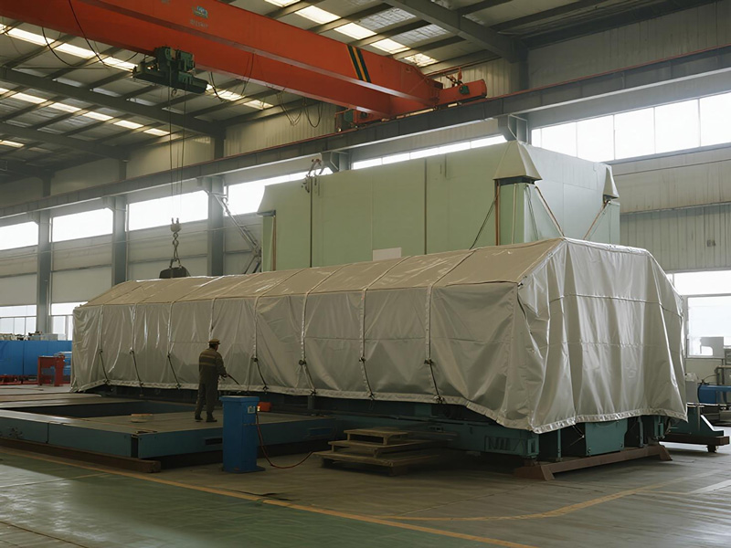 Custom-fit dust cover showing access panels and secure fastening