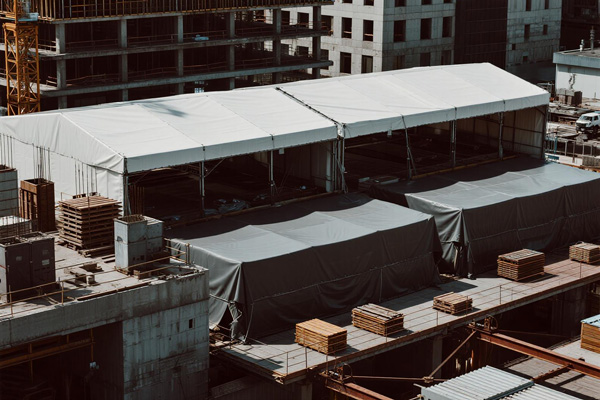 Construction materials covered with cargo protector