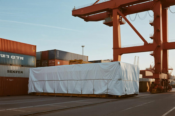 Shipping containers with covered goods