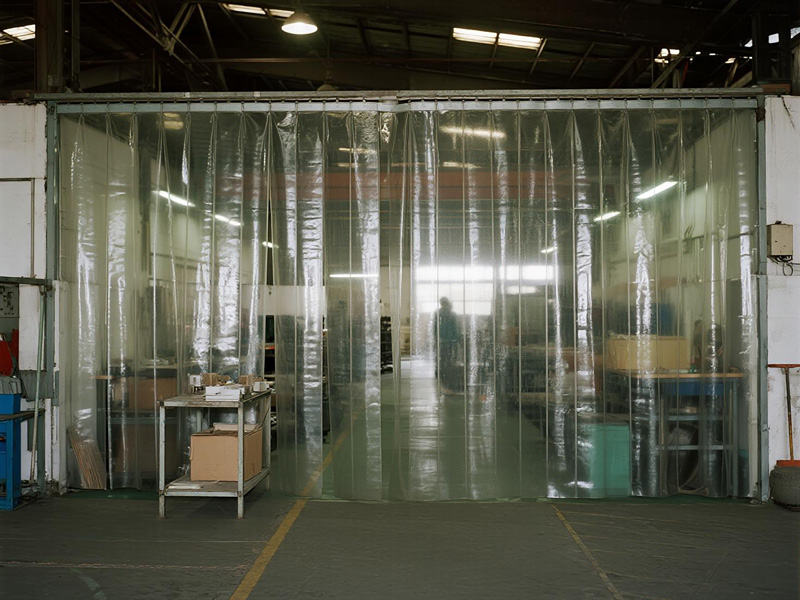 Close-up of fire-retardant curtain material
