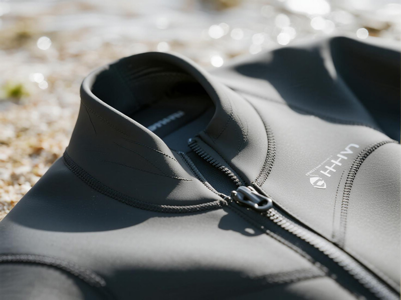 Polyester wetsuit liner showing texture and fit against skin