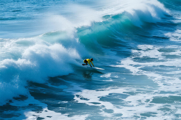 Surfer wearing wetsuit with quick-dry liner