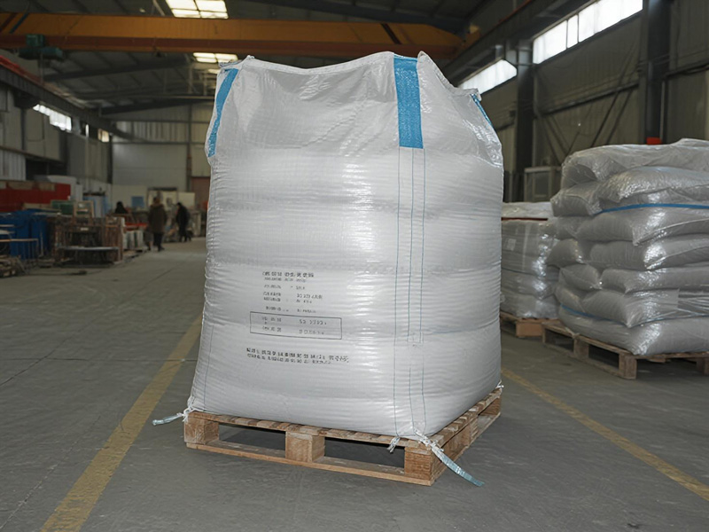 Close-up of woven polyester bag material showing strength
