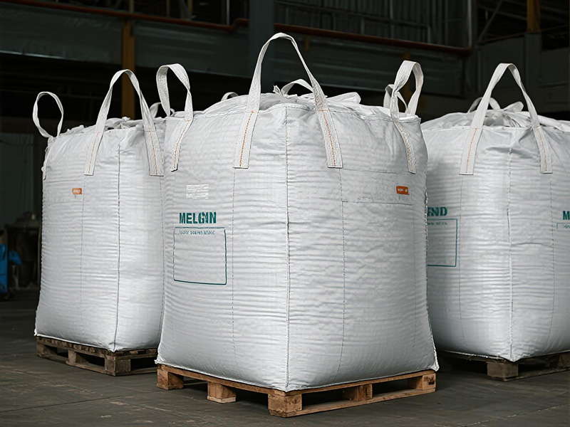 Cargo bags being loaded onto shipping container