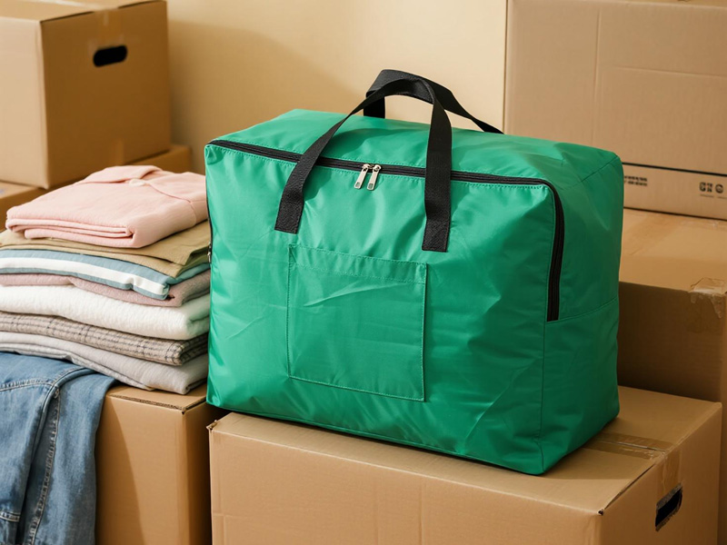 Close-up of durable bag material and handles