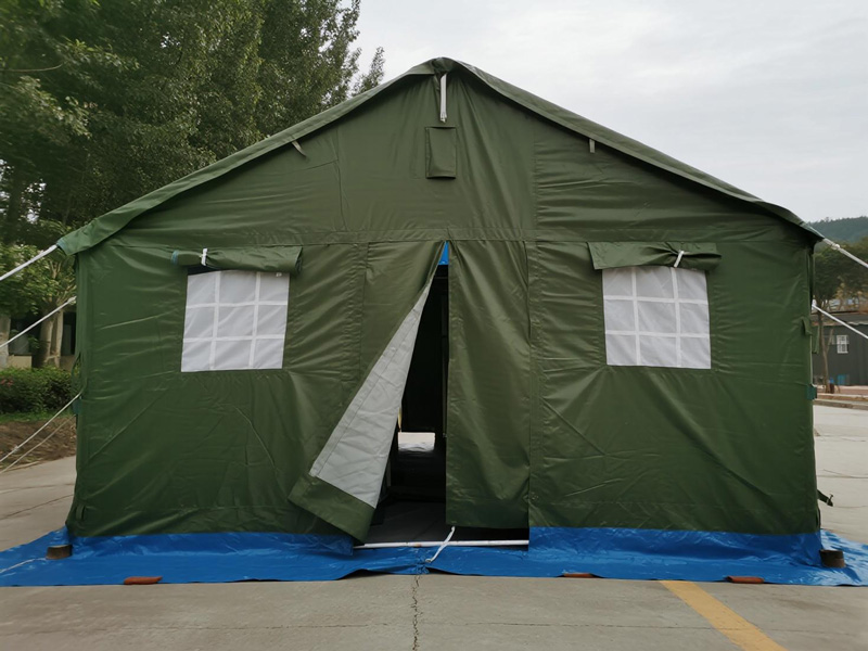 Emergency isolation tents made with waterproof breathable fabric in disaster relief scenario