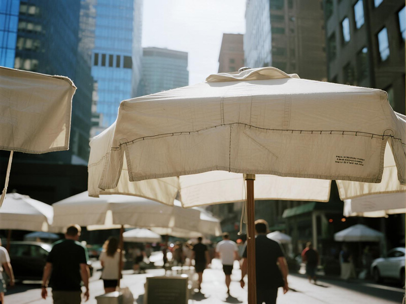 Outdoor furniture protected by UV cover