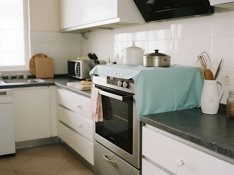 Refrigerator covered with custom dust cover