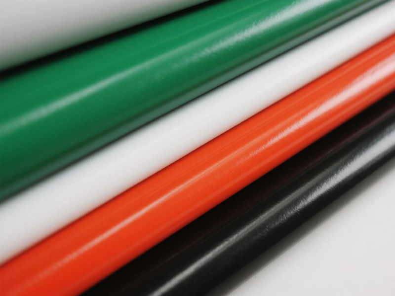 Close-up view of PVC tarpaulin material showing texture and strength