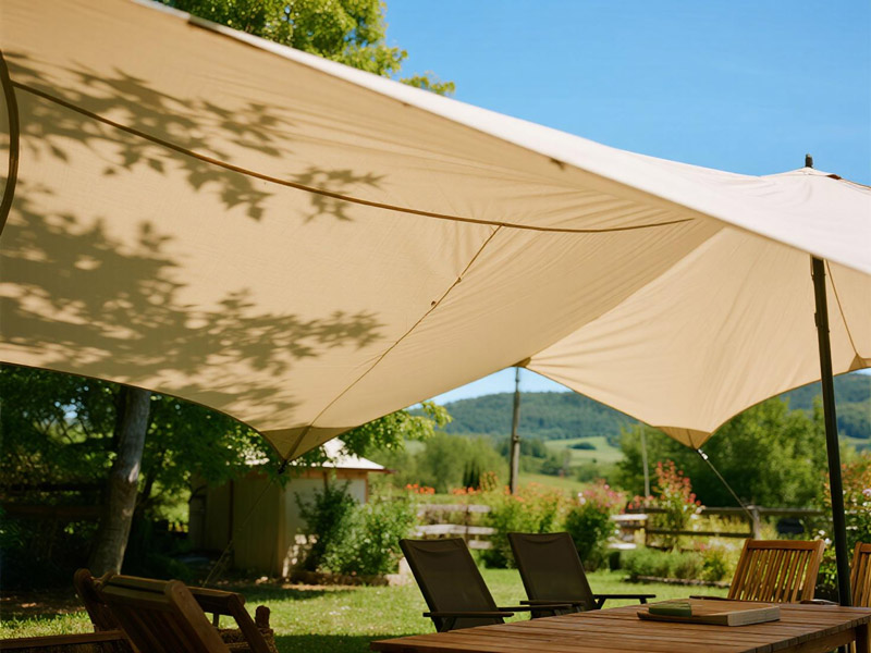 Oxford fabric canopy providing shade at outdoor event