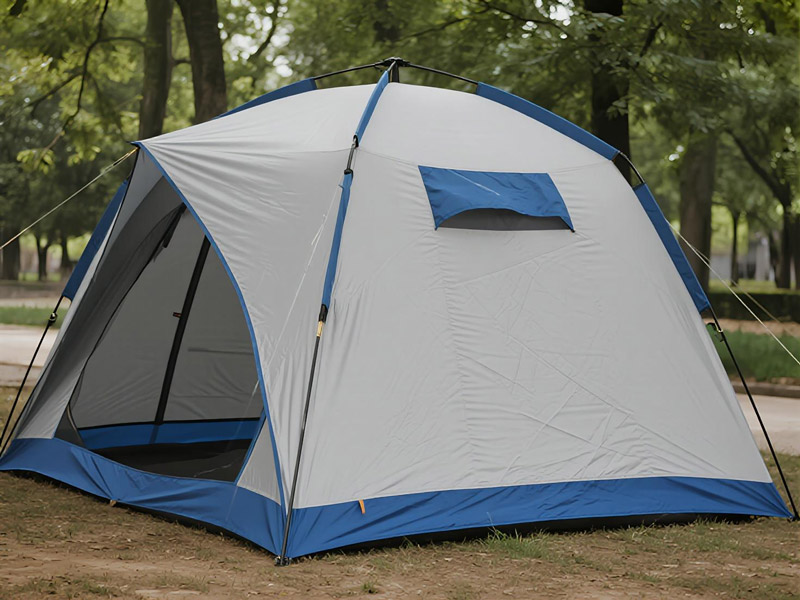 Oxford tent setup process showing easy assembly
