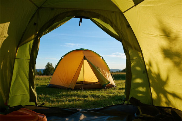 Oxford tent used for backpacking trip in mountains