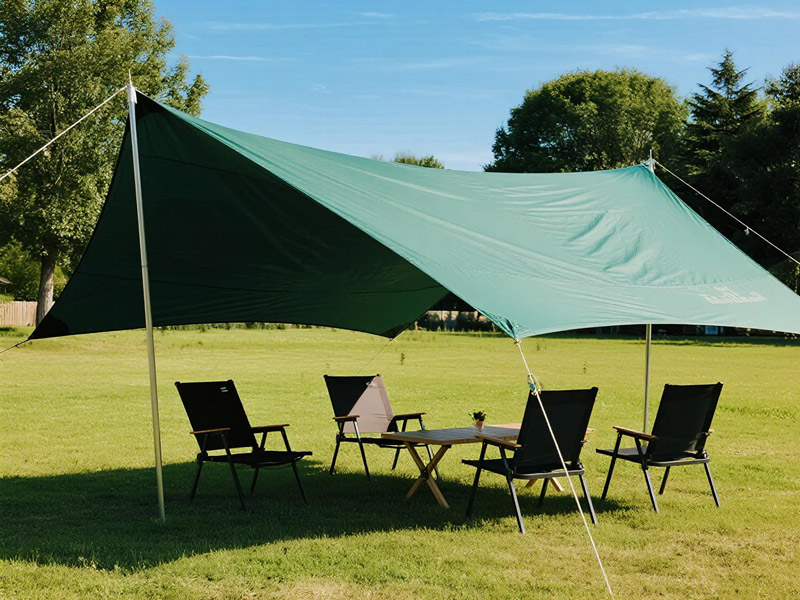 Oxford canopy setup process with poles